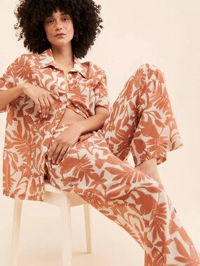 Free People Alohas Silk Blend Tiki Floral Pants